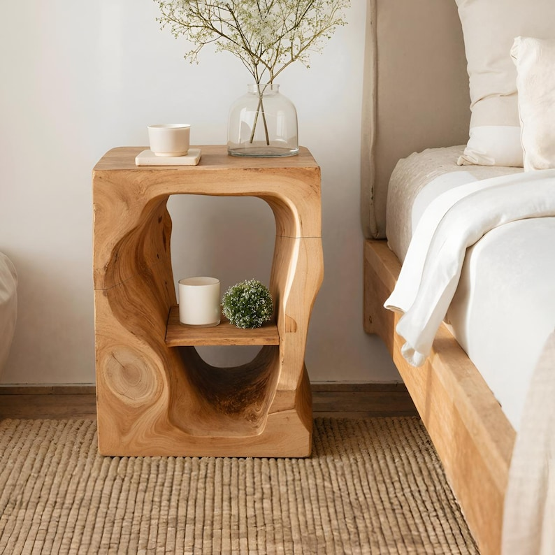 Live Edge Wooden Nightstand