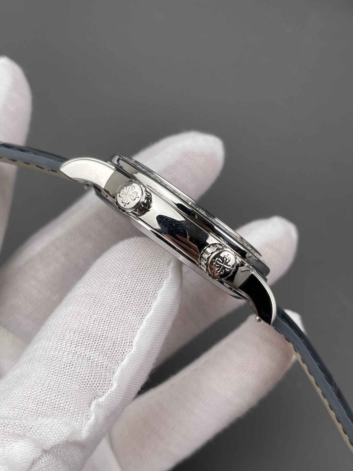 Patek 6102R Starry Sky with Square Diamond Bezel, Blue Dial