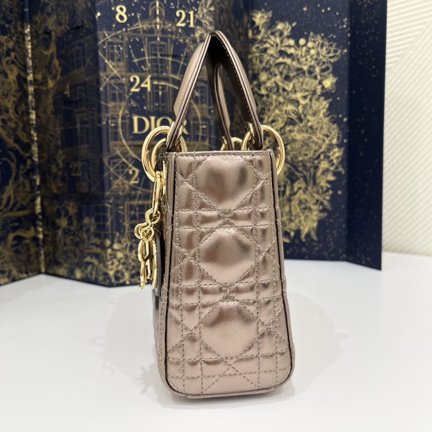 Replica Lady Dior Mini Golden – Tone Metallic