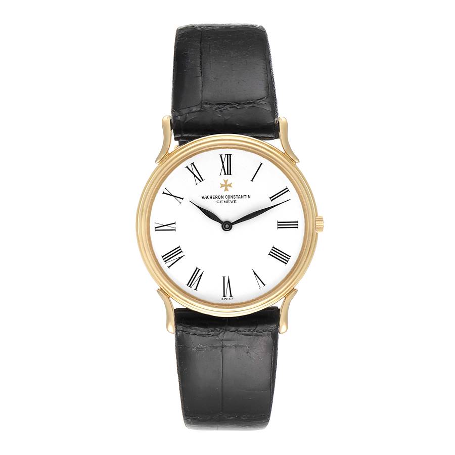 Vacheron Constantin 18K Yellow Gold Ultra Thin White Dial Mens Watch 33216