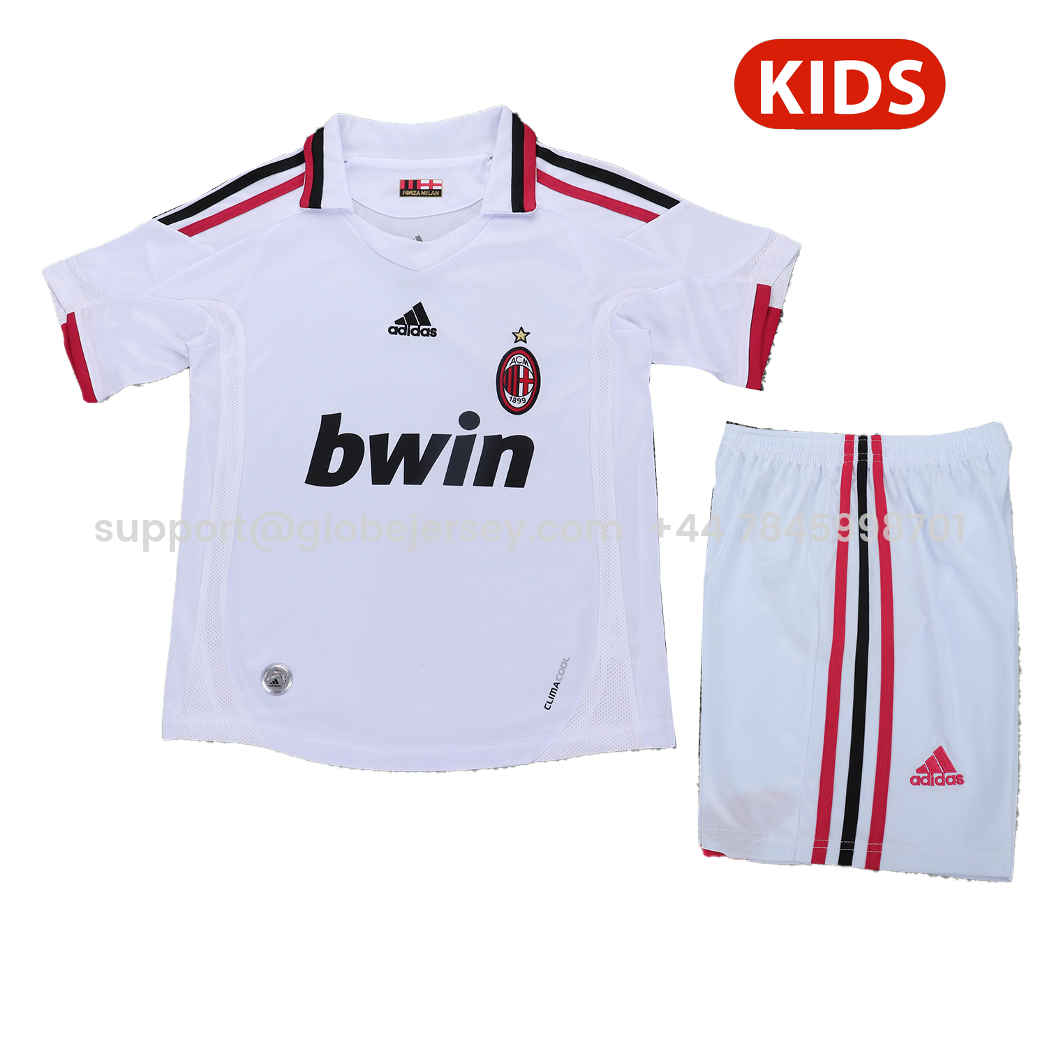 Retro AC Milan 2009-10 Away White Kids Kit