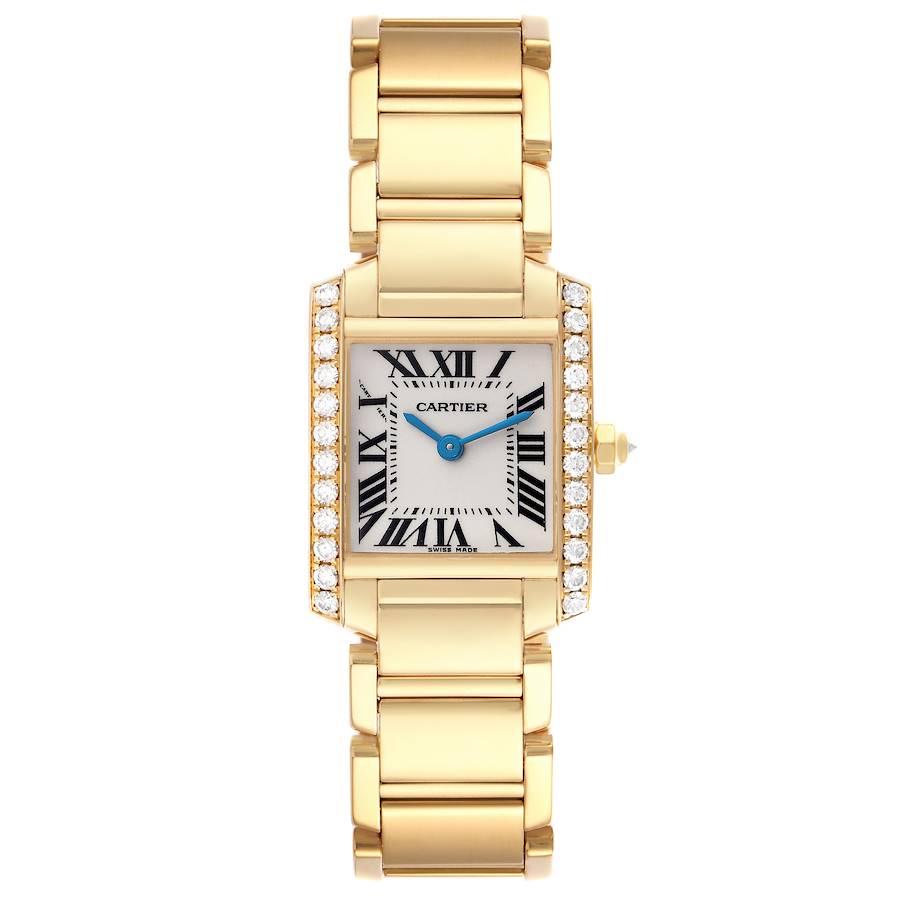 Cartier Tank Francaise Yellow Gold Diamond Ladies Watch WE1001R8
