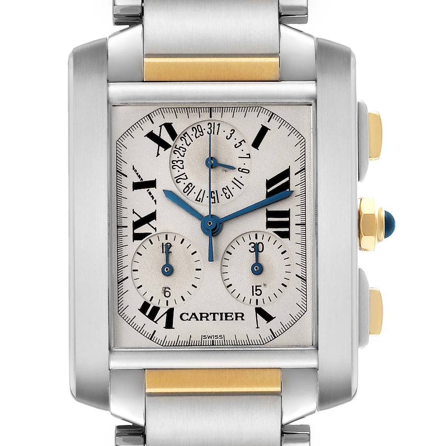 Cartier Tank Francaise Chronograph Steel Yellow Gold Mens Watch W51004Q4