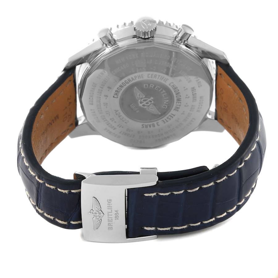 Breitling Navitimer World Blue Dial Steel Mens Watch A24322