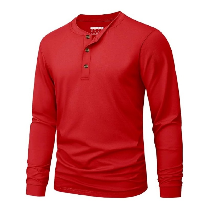 Men's Long Sleeve Henley Shirts