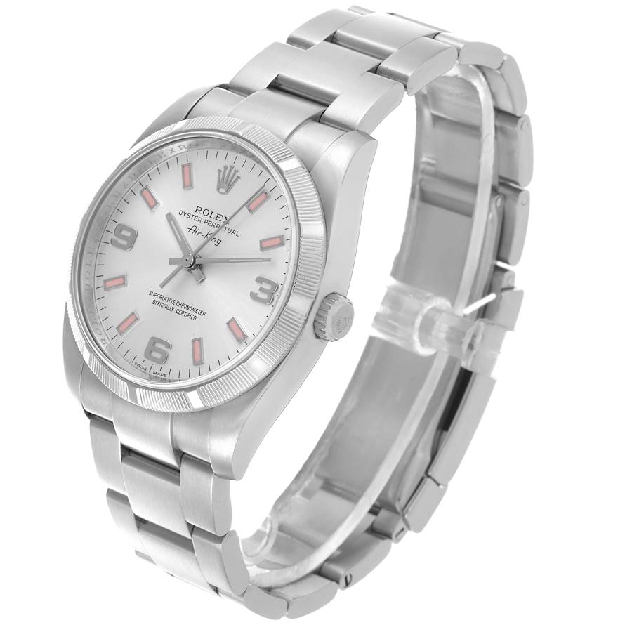 Rolex Air King Silver Dial Arabic Numeral Steel Mens Watch 114210