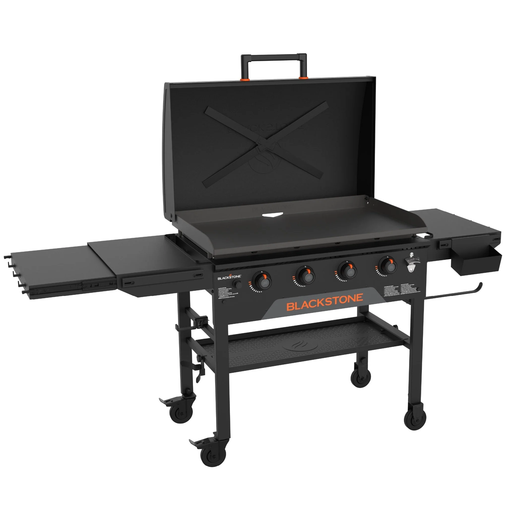 Blackstone Iron Forged 4 Burner Liquid Propane Outdoor Griddle with Hood Black