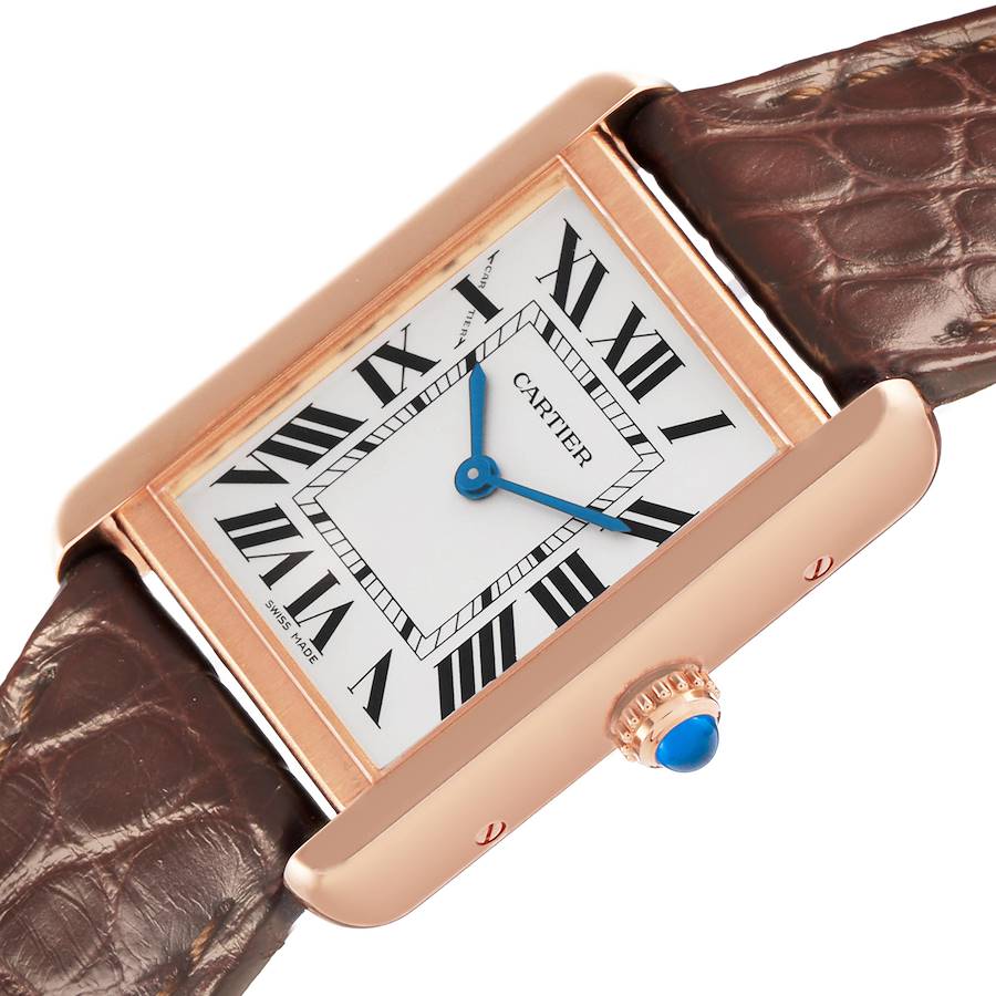 Cartier Tank Solo Silver Dial Rose Gold Steel Ladies Watch W5200024 Card