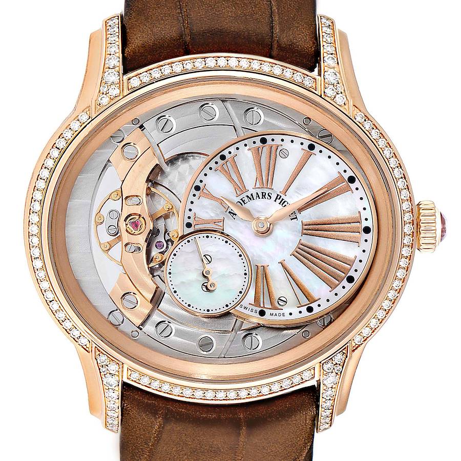 Audemars Piguet Millenary Rose Gold MOP Diamond Ladies Watch 77247OR