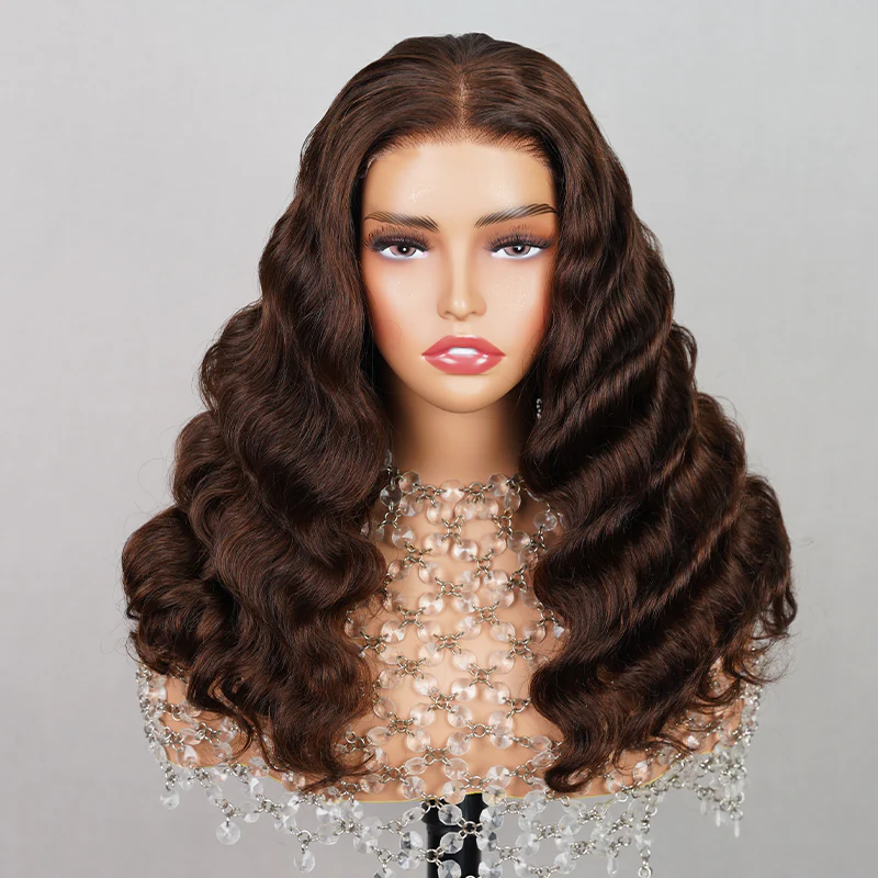 Special offer | 18inch = $129.99 #4 New Body Wave 6x5 Glueless Closure Wigs Wear Go Dark Brown Pre-Cut Lace