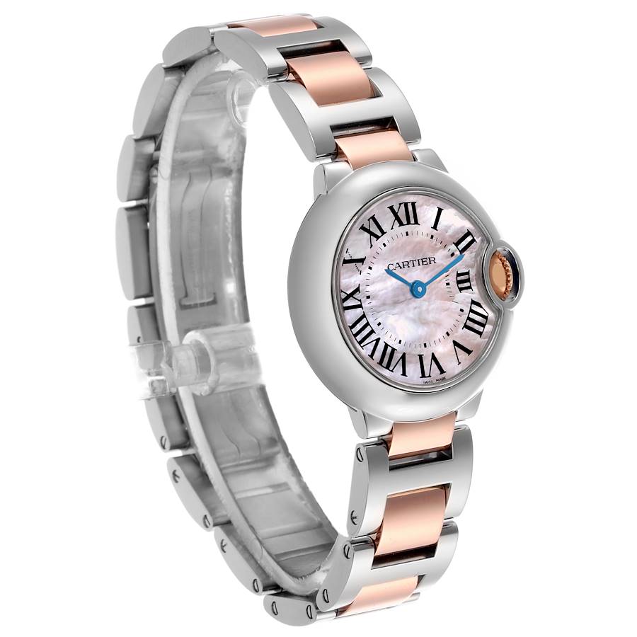 Cartier Ballon Bleu Steel Rose Gold Pink MOP Dial Ladies Watch W6920034