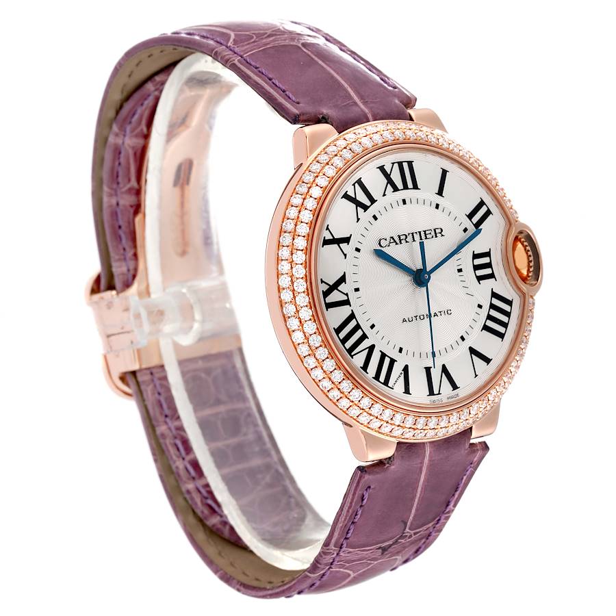 Cartier Ballon Bleu Automatic Rose Gold Diamond Ladies Watch WE900551