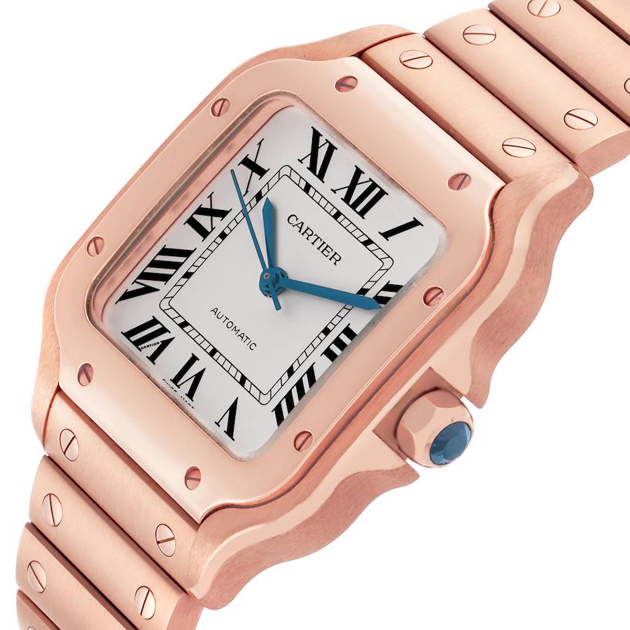 Cartier Santos De Cartier Medium Rose Gold Mens Watch WGSA0031