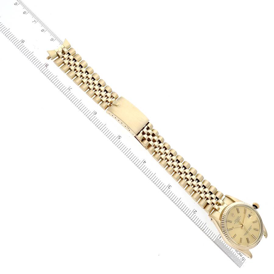 Rolex Date 14k Yellow Gold Vintage Mens Watch 15037