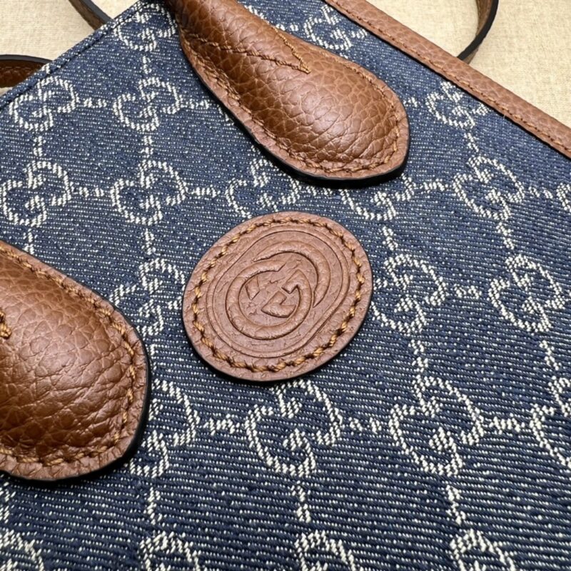 Replica Gucci Ophidia Mini Tote Bag Blue Denim