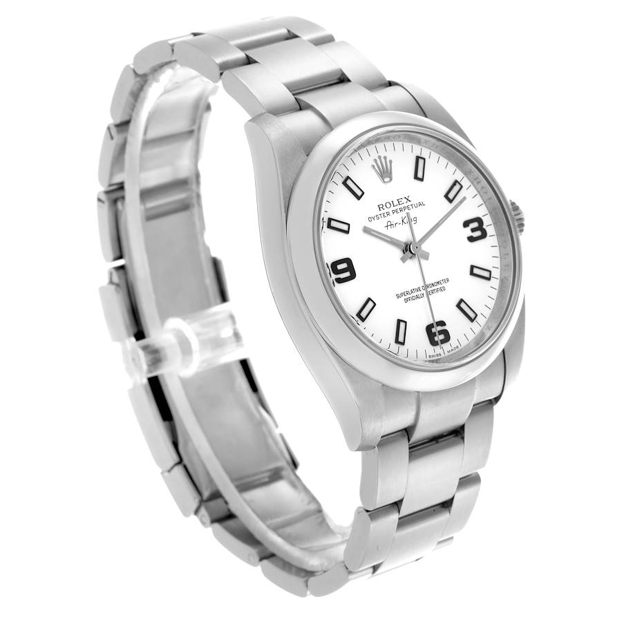 Rolex Air King 34mm White Dial Steel Mens Watch 114200