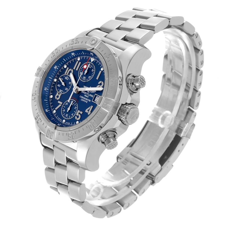 Breitling Avenger Skyland Chrono Blue Dial Steel Mens Watch A13380