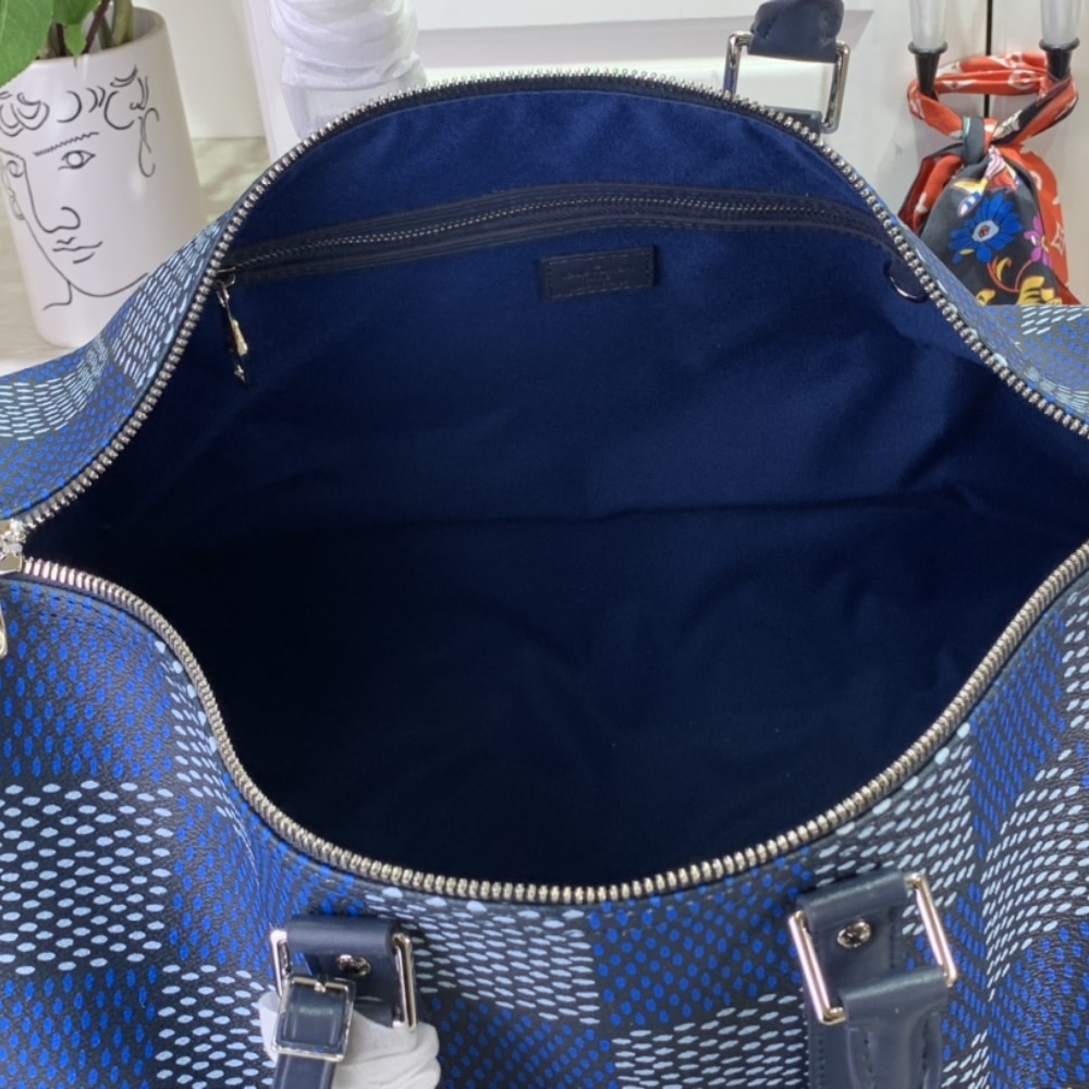 Louis Vuitton Keepall Bandoulière 50 Damier Heritage Blue 50cm N40861