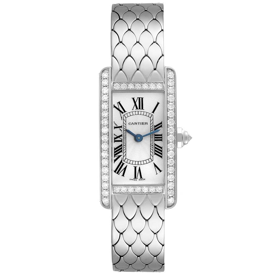 Cartier Tank Americaine White Gold Diamond Ladies Watch WB710009