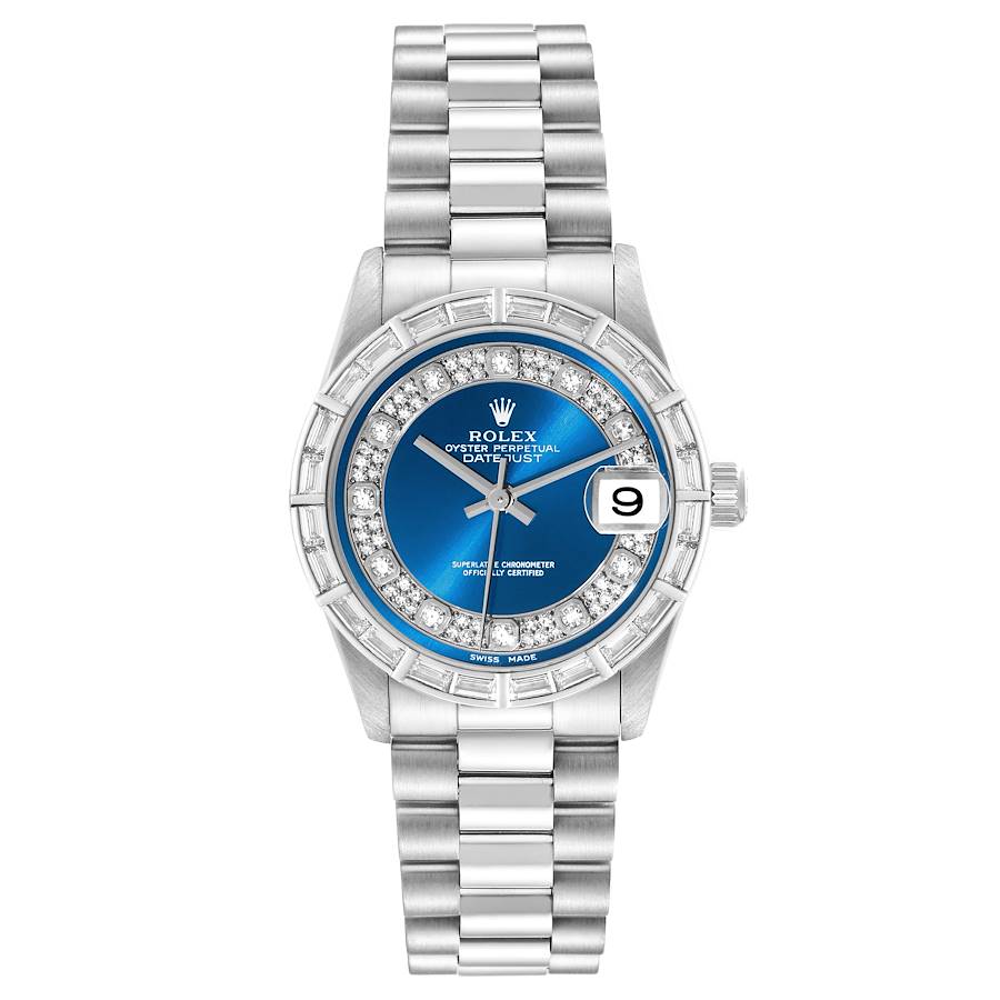 Rolex President Midsize Platinum Myriad Diamond Ladies Watch 78266