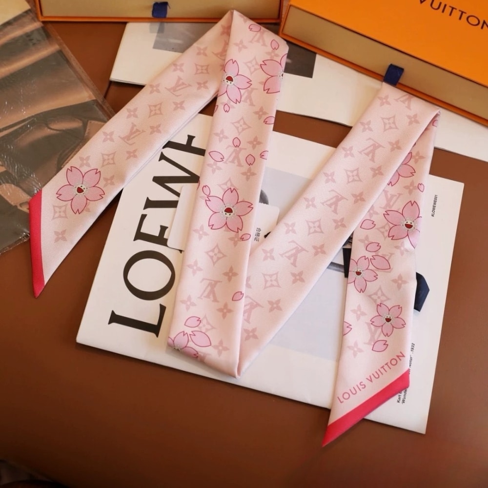 Louis Vuitton X Takashi Murakami Monogram Cherry Blossom Bandeau Bb In Rose 120cm M94969