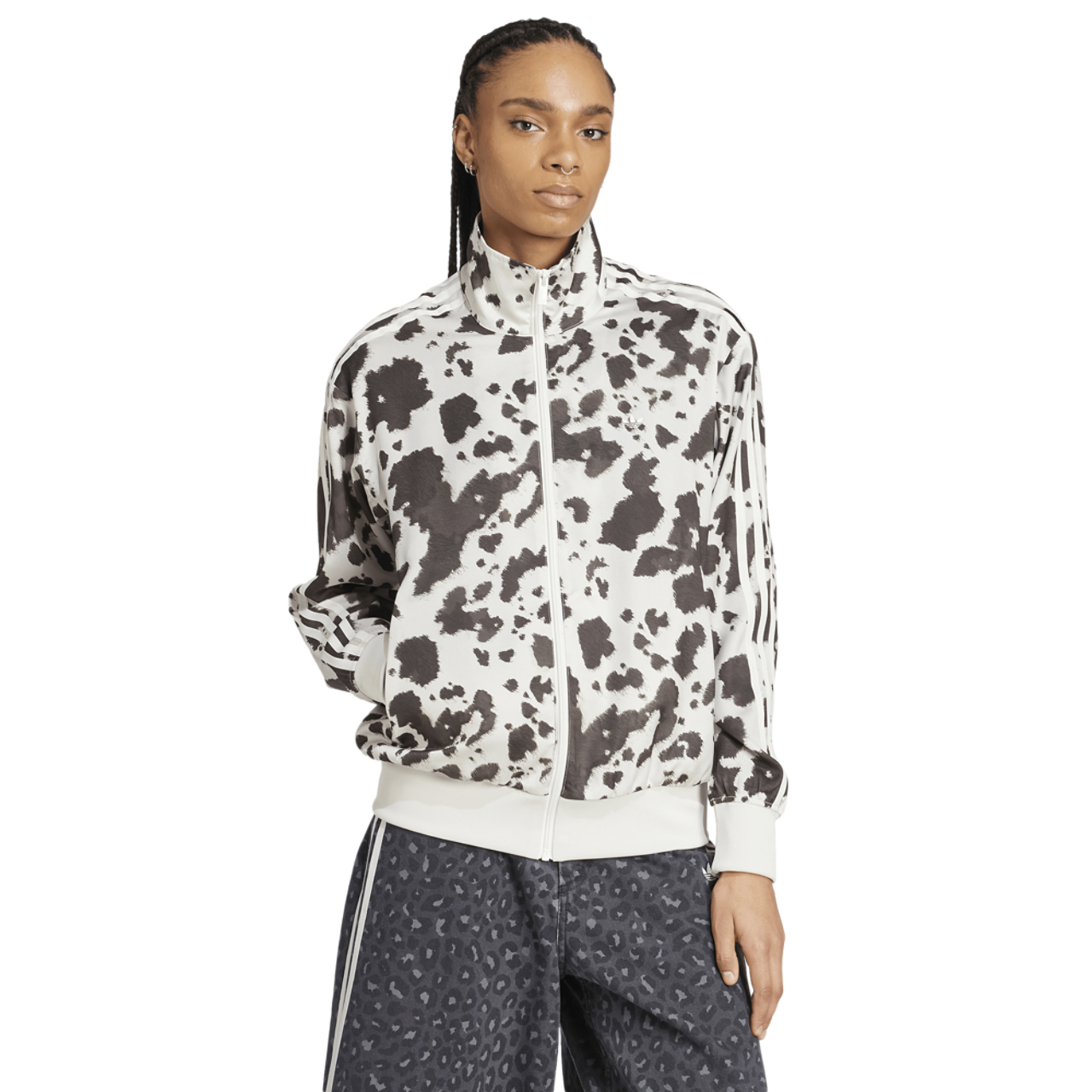 adidas Cow Print Satin Firebird Track Top