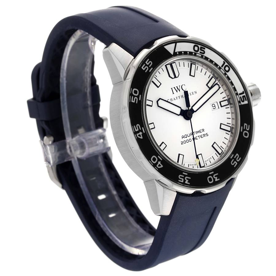 IWC Aquatimer White Dial Rubber Strap Mens Watch IW356805