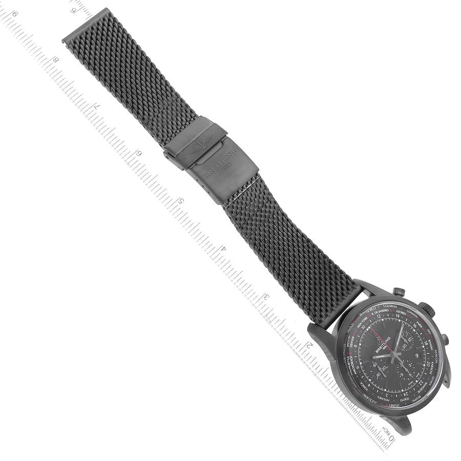 Breitling Transocean Unitime Pilot Black Dial Steel Watch MB0510