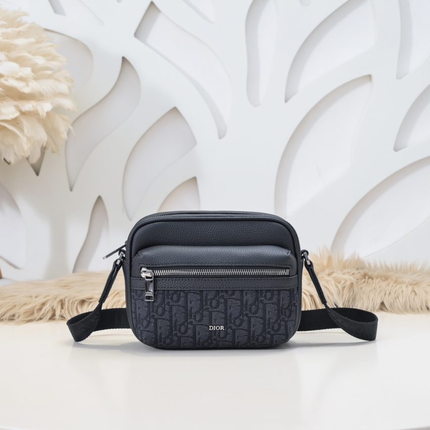 Replica Dior Rider Zipped Messenger Bag Black