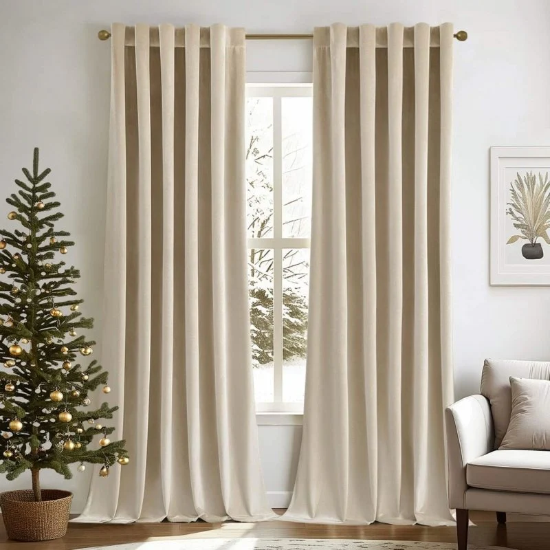 Custom Velvet Luxury Blackout Curtains  (2 Panels) - Back Tab & Rod Pocket