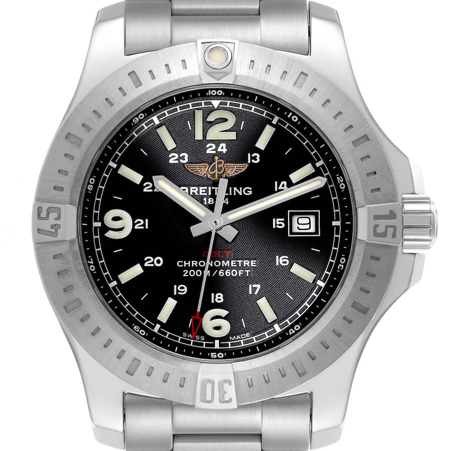 Breitling Colt Black Dial Steel Quartz Mens Watch A74388