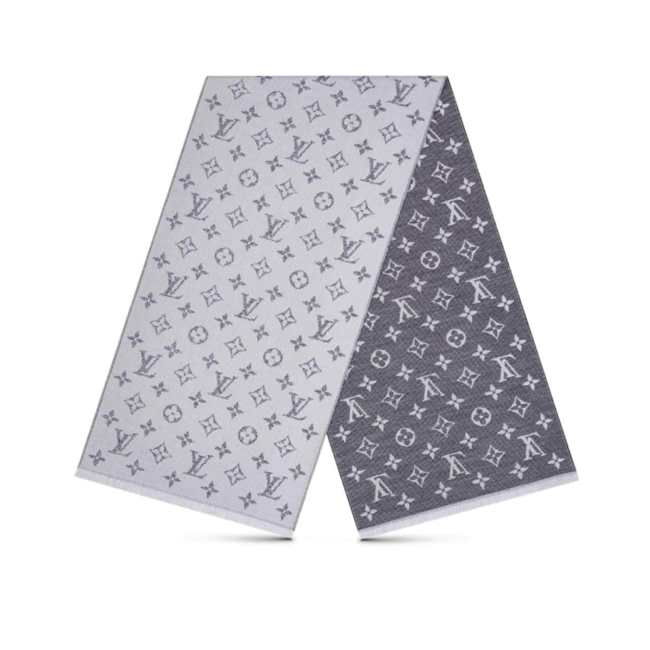 Louis Vuitton Cachecol Monogram Denim Scarf Light Grey