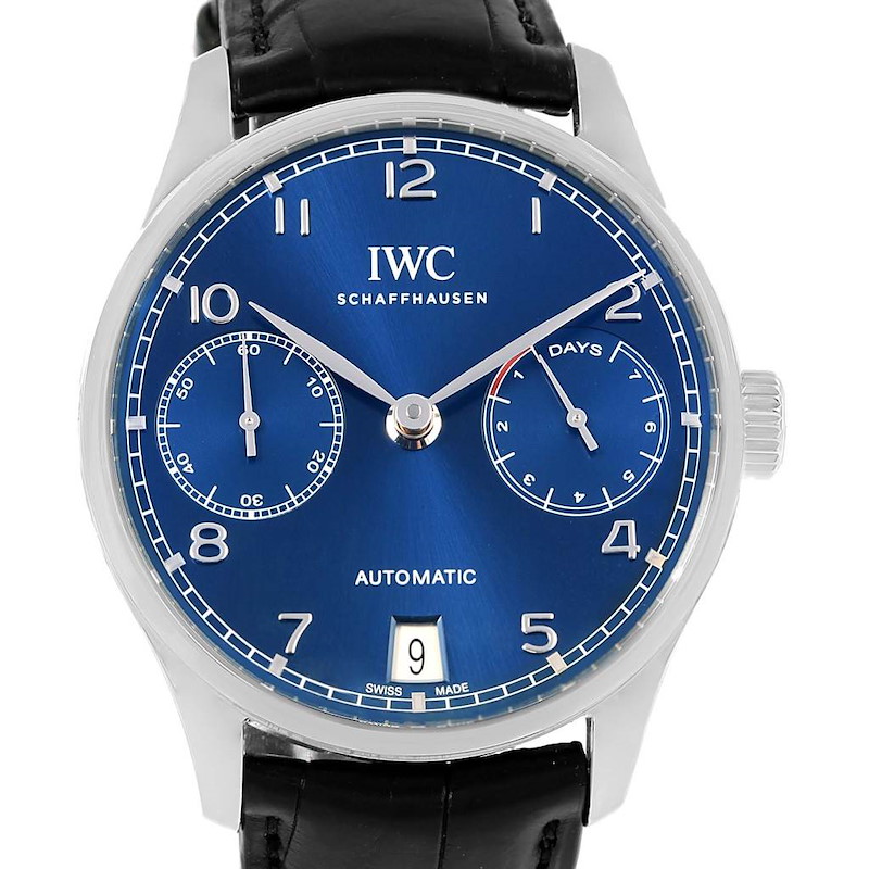 IWC Portugieser Blue Dial Mens Watch IW500710