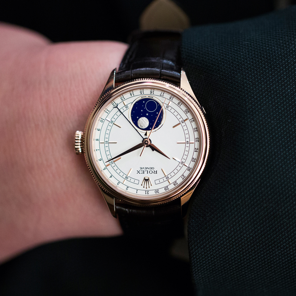 Rolex Cellini Moonphase White Dial Rose Gold 39mm Mens Watch 50535 New