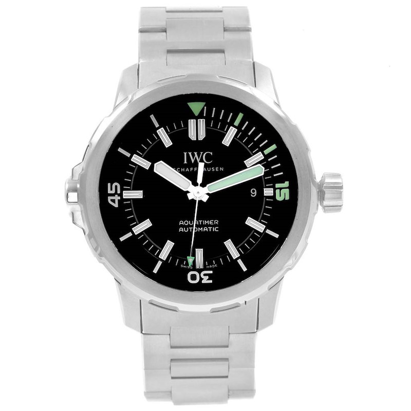 IWC Aquatimer Black Dial Automatick Steel Mens Watch IW329002