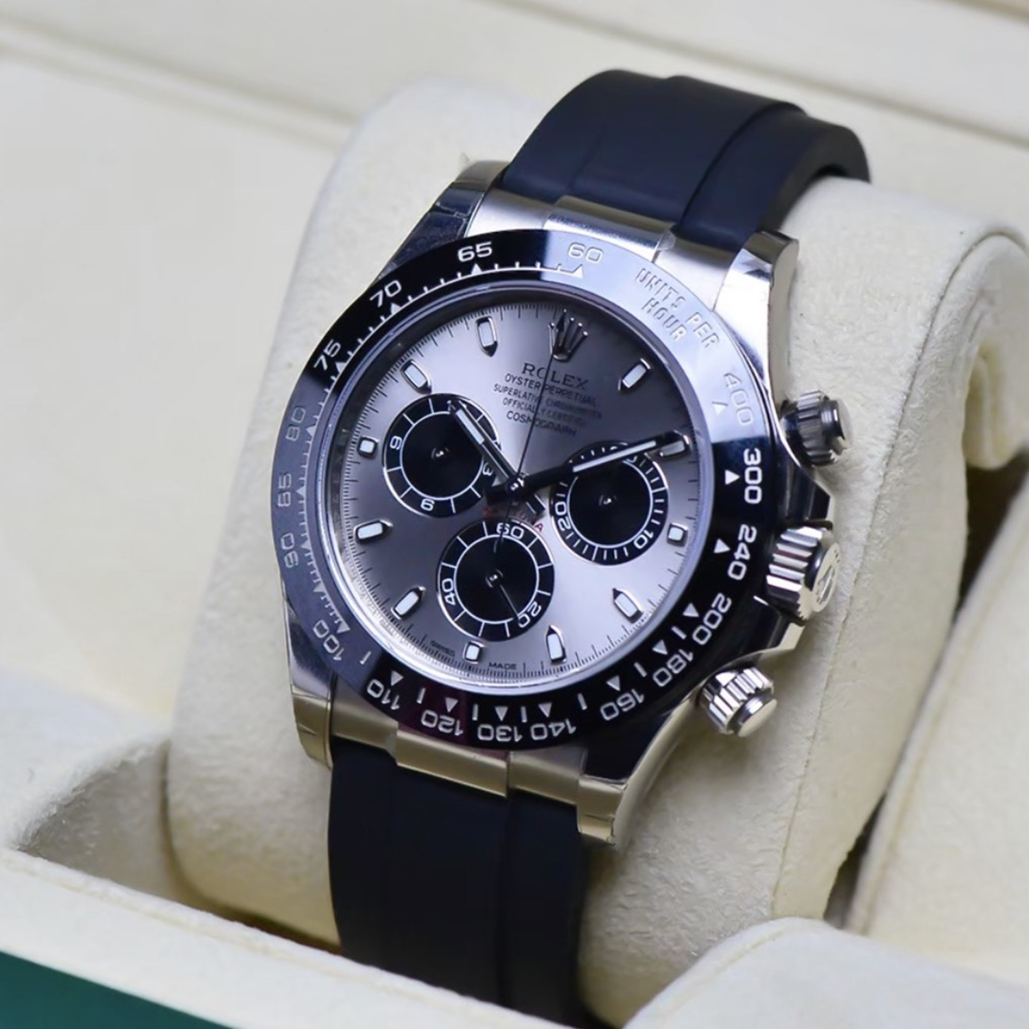 ??Limited Time Offer -Rolex Daytona White Gold Steel Grey Dial Oysterflex Strap 116519ln-0027