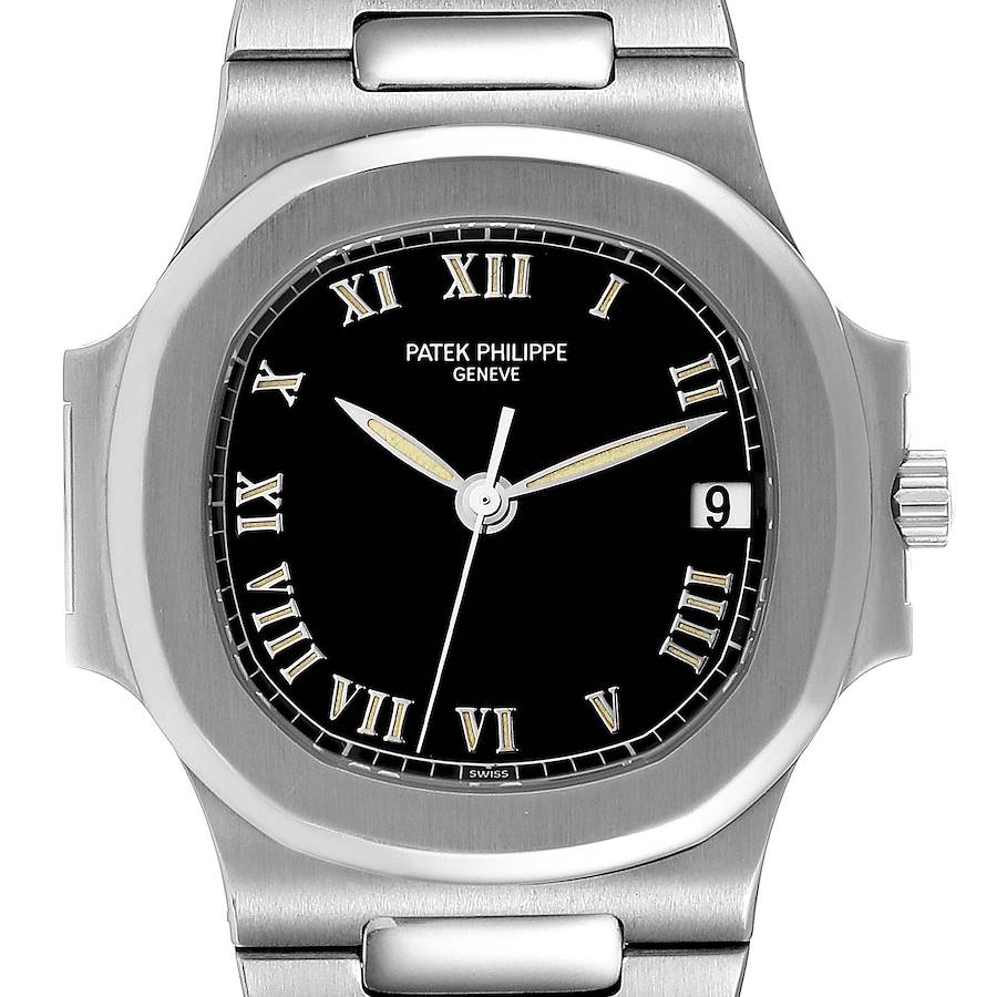 Patek Philippe Nautilus Black Dial Automatic Steel Mens Watch 3800 Papers