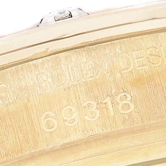 Rolex Pearlmaster Yellow Gold Silver Diamond Ladies Watch 69318