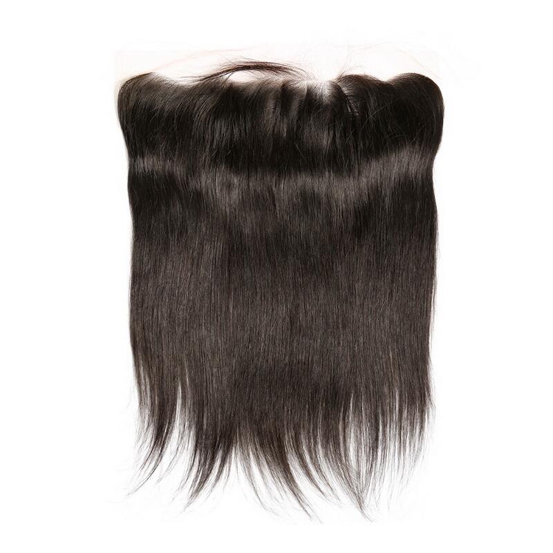 Megalook Virgin Remy Brazilian Straight Closure ear to Ear Frontal 5x5/13x4 Transparent Lace Frontal Closure Free Part