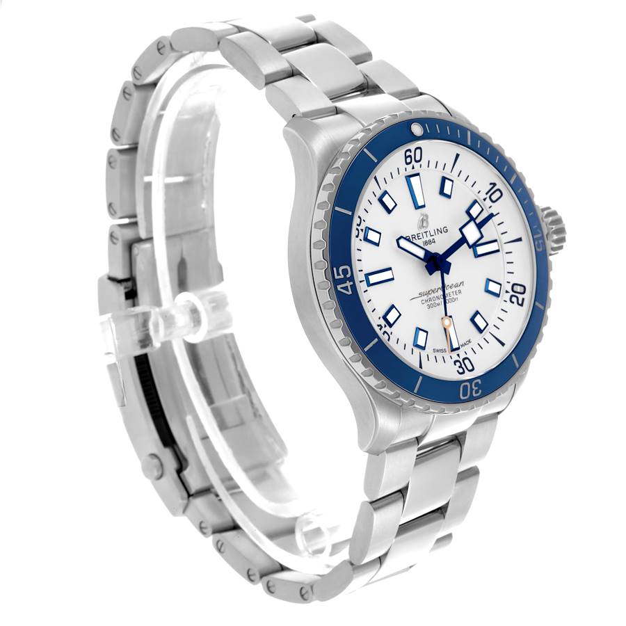 Breitling Superocean 42mm White Dial Steel Mens Watch A17375