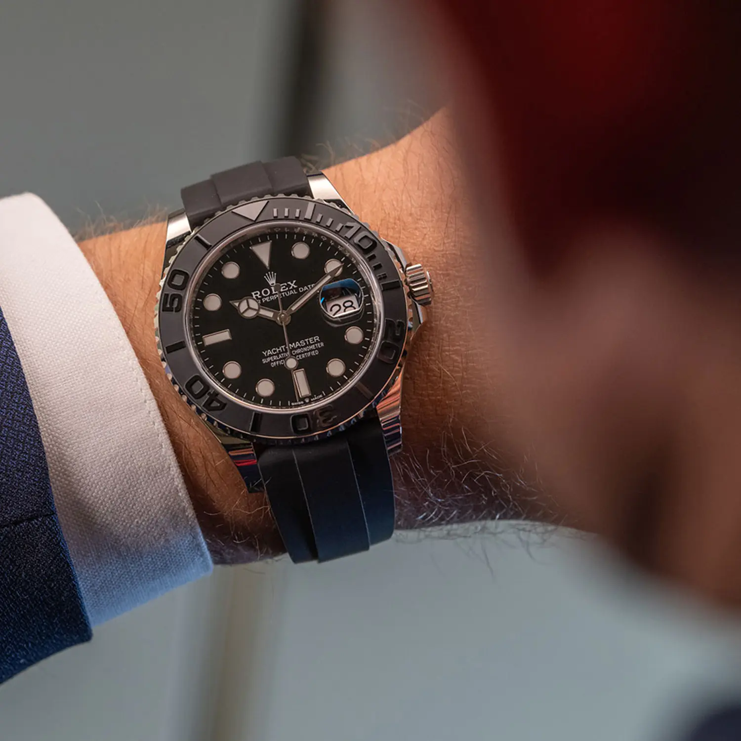 2024 Newest Rolex Yacht-Master 42 Black Dial RLX Titanium Men's Watch 226627-0001