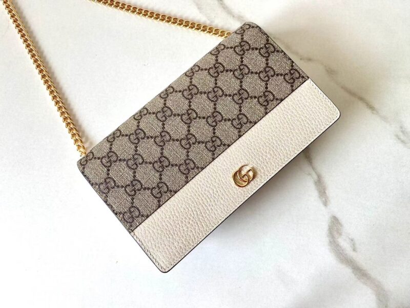Replica Gucci GG Marmont Chain Bag White