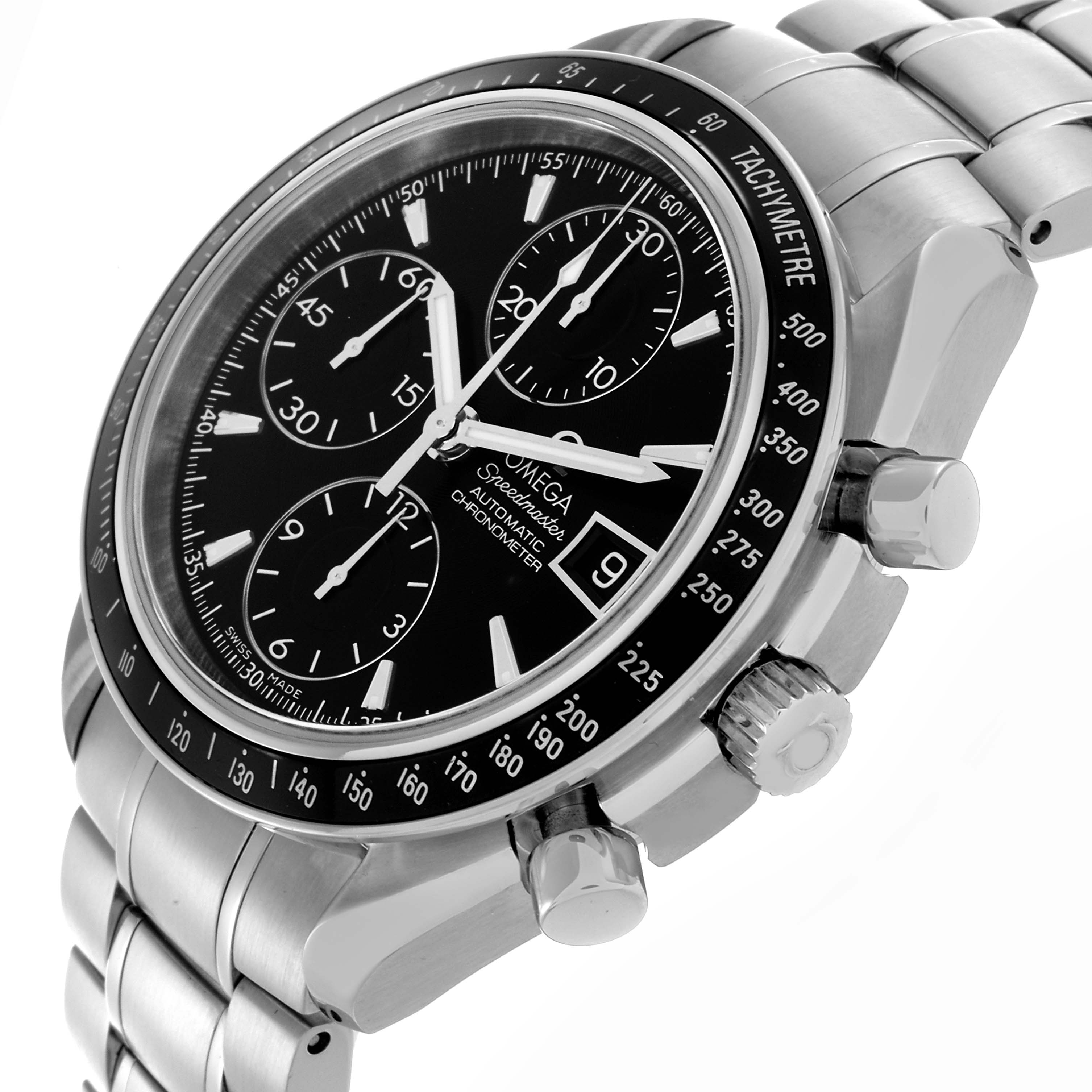 Omega Speedmaster Date Black Dial Steel Mens Watch 40.0 MM 3210.50.00 Card
