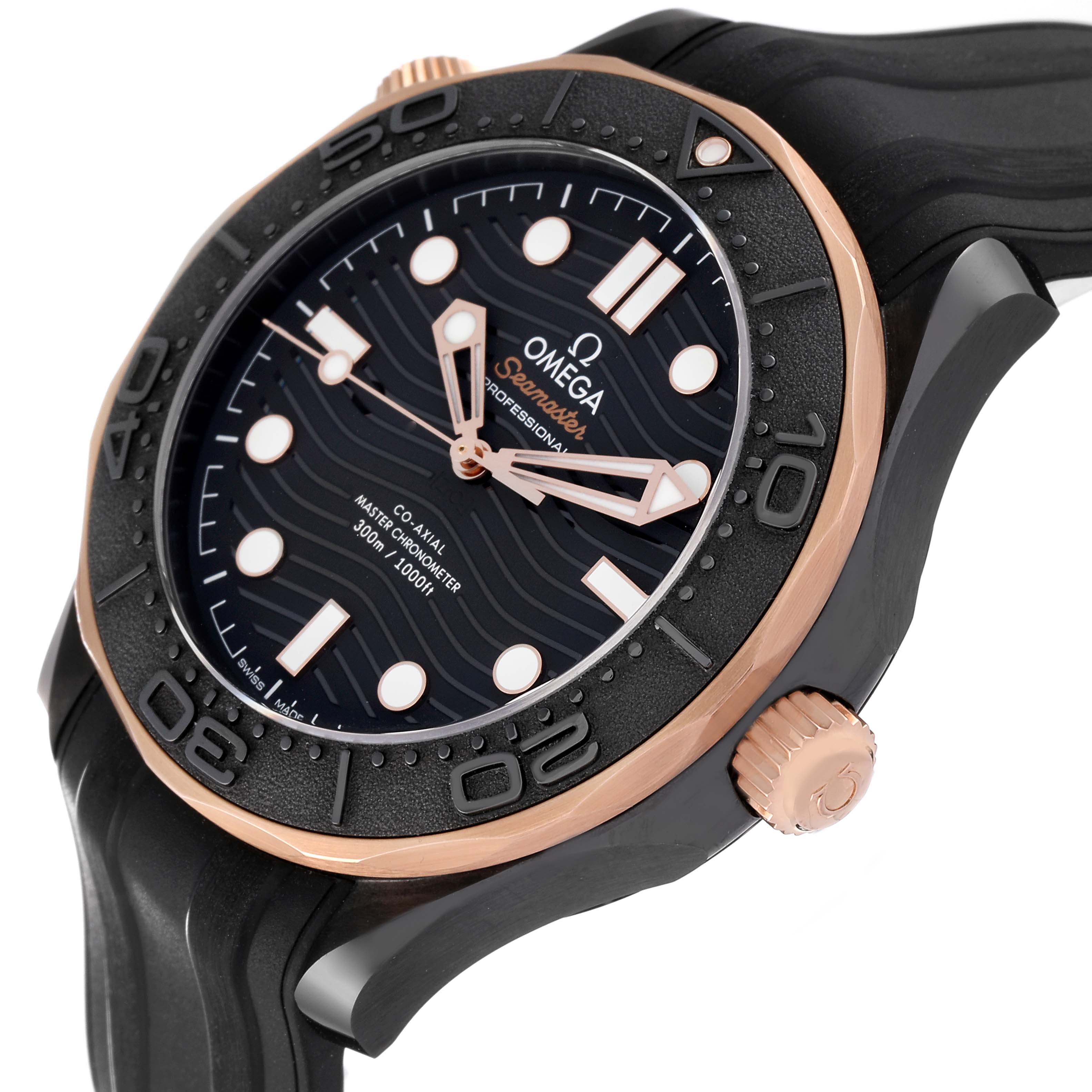 Omega Seamaster Black Ceramic Rose Gold Mens Watch 43.5 MM 210.62.44.20.01.001