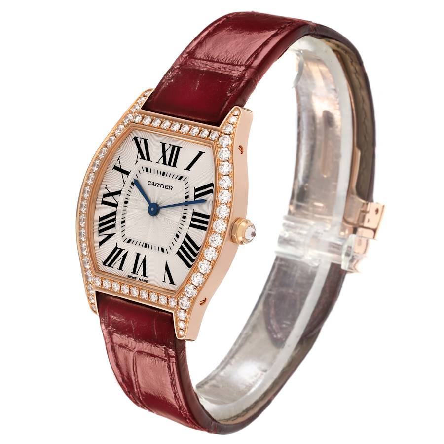 Cartier Tortue Medium Rose Gold Diamond Bezel Ladies Watch WA501008