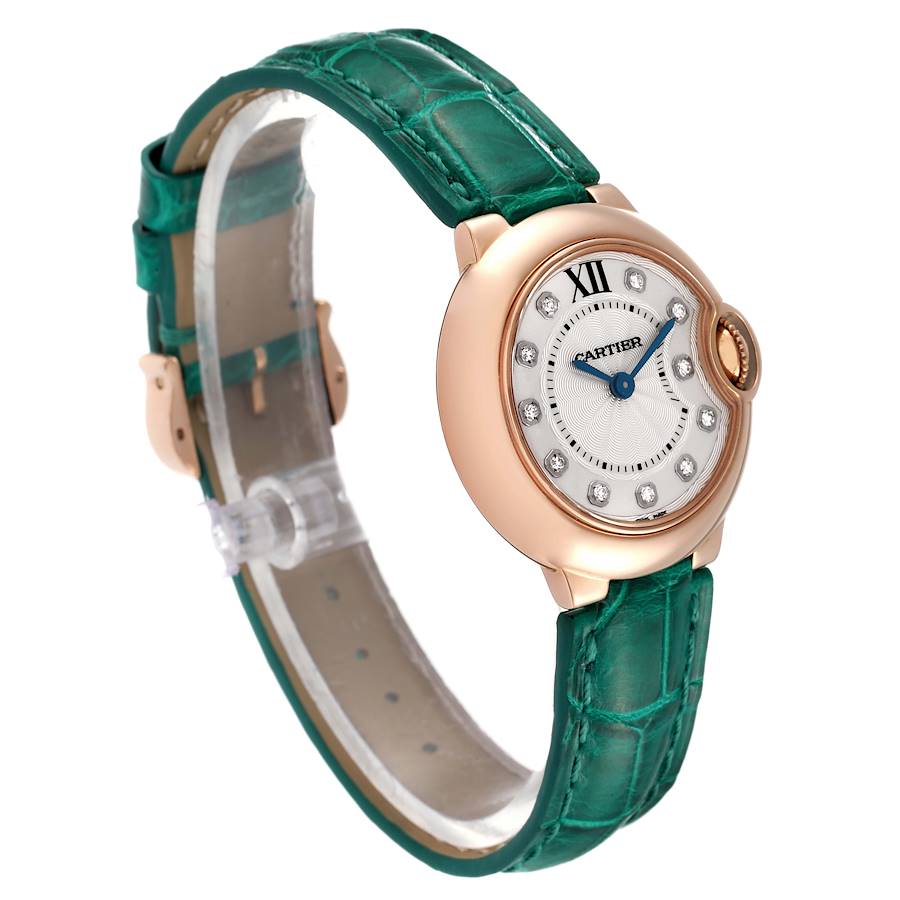 Cartier Ballon Bleu 28 Rose Gold Diamond Ladies Watch WE902050