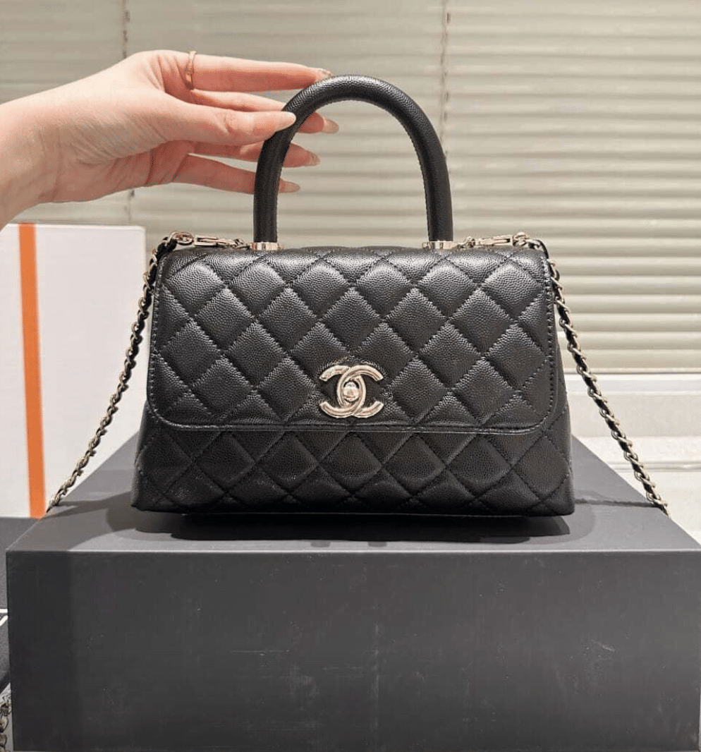 Chanel Trendy Cc Top Handle Bag Python Black 23Cm