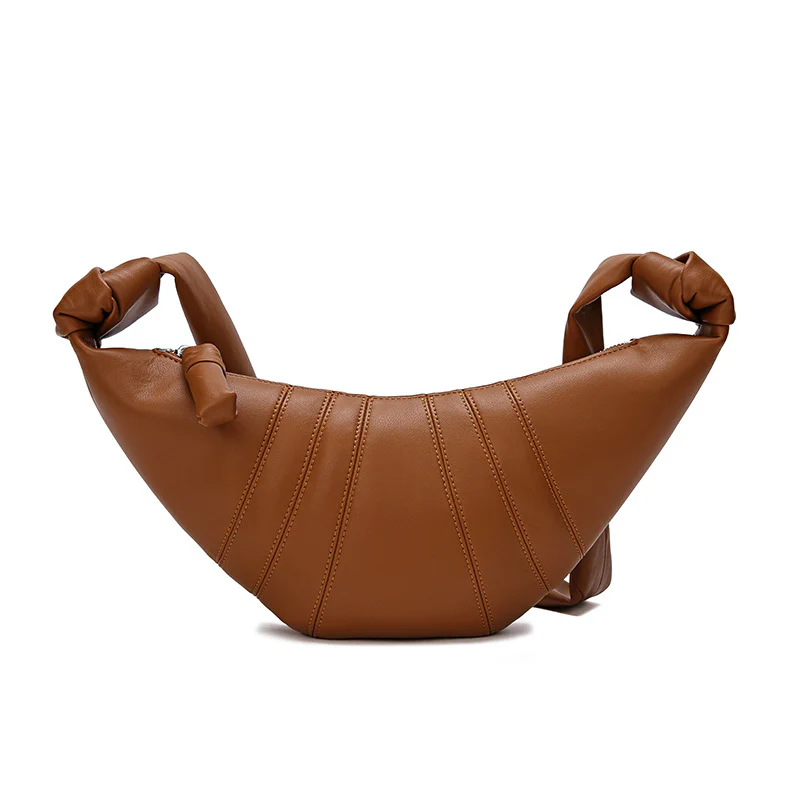 summer niche croissant leather armpit wide chest bag dumpling bag shoulder crossbody baguette women's bag