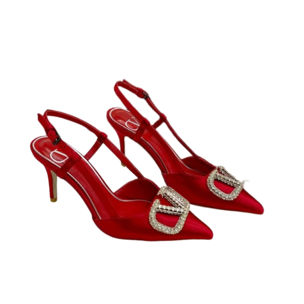 Valentino Garavani Vlogo Signature Patent Slingback Pump Red