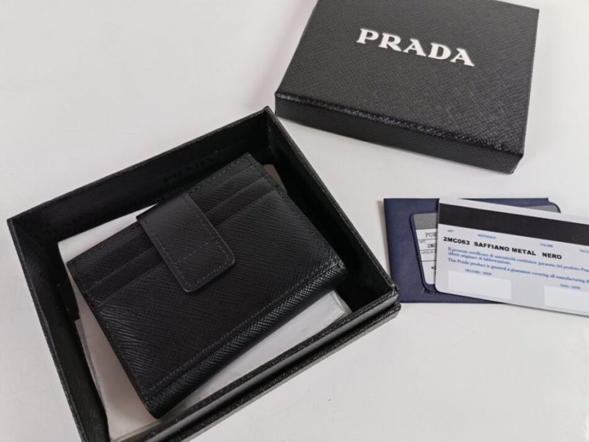 Replica Prada Saffiano Two Fold Wallet Silver